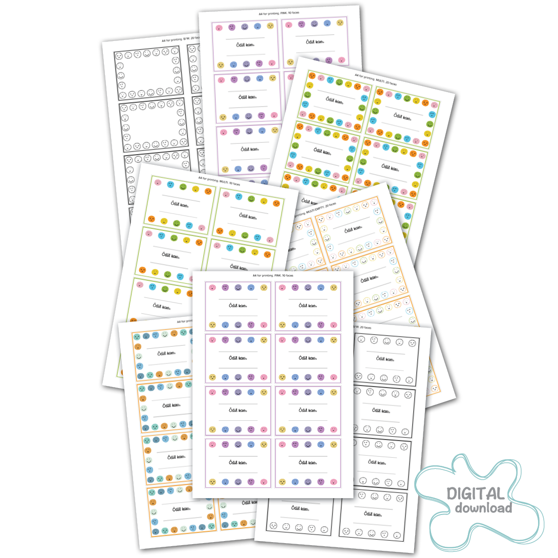 Set of printable Turkish punch cards for classroom and home reward systems