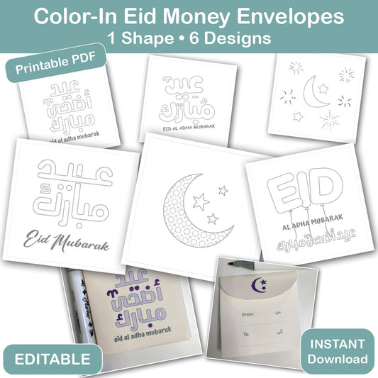 editable eid money envelopes printable square coloring designs for eidi gifts pdf