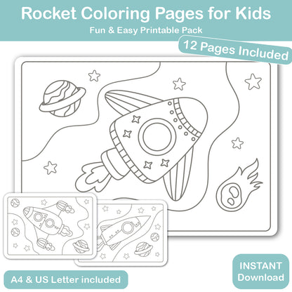 rocket coloring pages for kids printable 12 pages easy space coloring sheets pdf