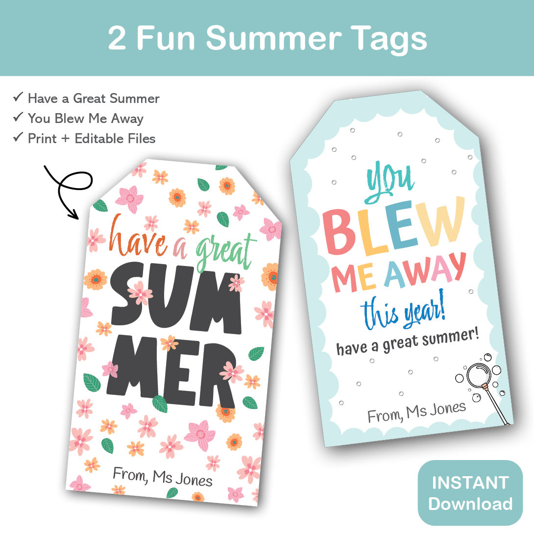 have a great summer gift tags printable for teacher gifts to students