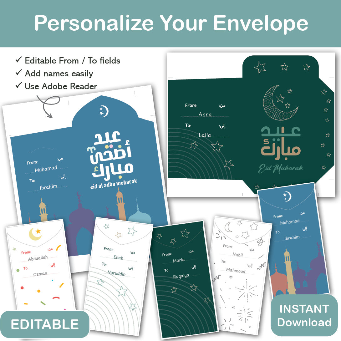 printable eid money envelopes kids eidi gifts muslim family celebrations eid surprises