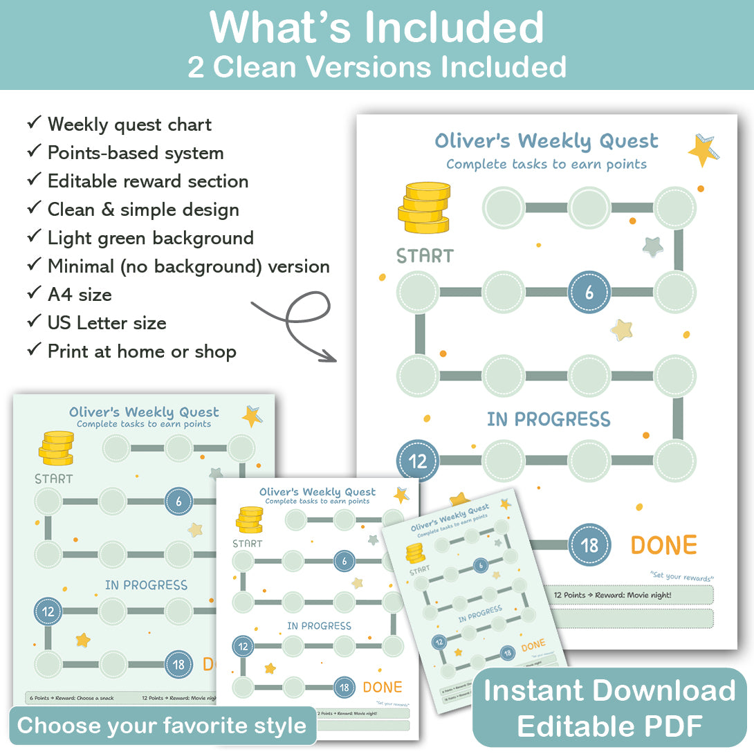kids reward chart printable light green design routine chart pdf for daily habits and chores