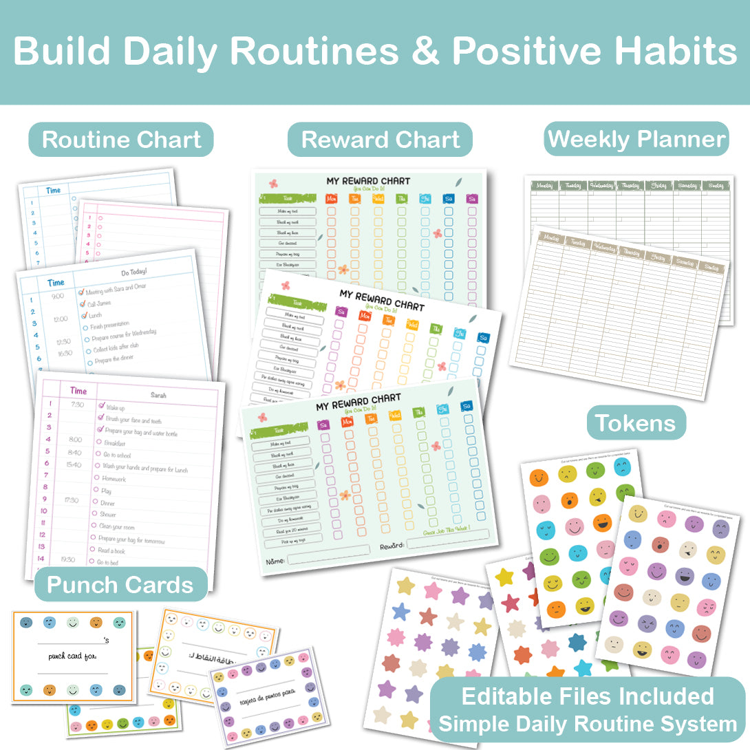 behavior charts and routine system printable for children