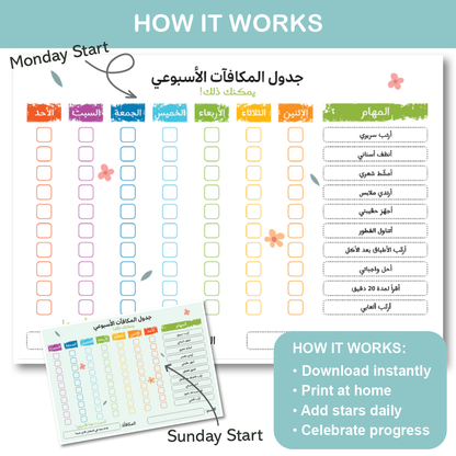 english reward chart printable for kids weekly behavior chart classroom homeschool tool