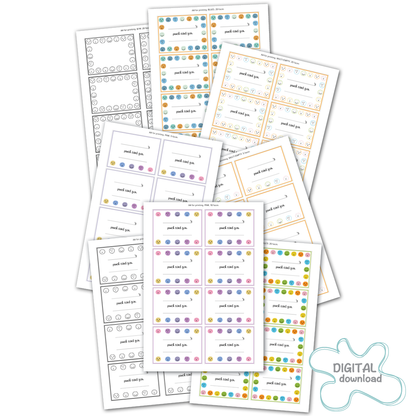 Black and white punch cards printable for kids rewards