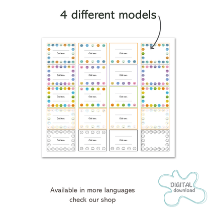 Turkish punch cards in black and white, blue, pink, and multicolor designs