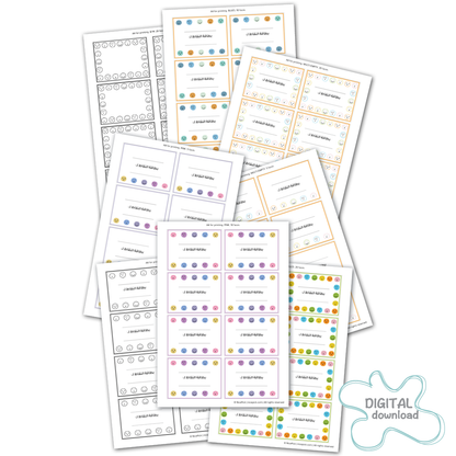 Set of printable Arabic punch cards for classroom and home reward systems