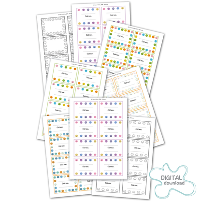 Set of printable Turkish punch cards for classroom and home reward systems