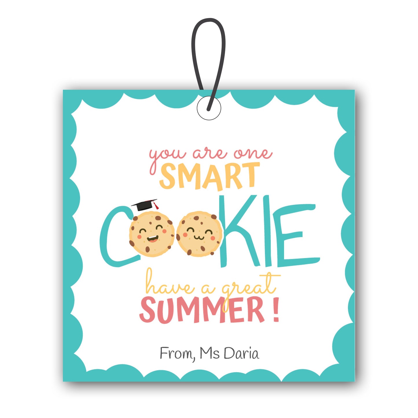 smart cookie student gift tag printable for end of year classroom treats and cookies
