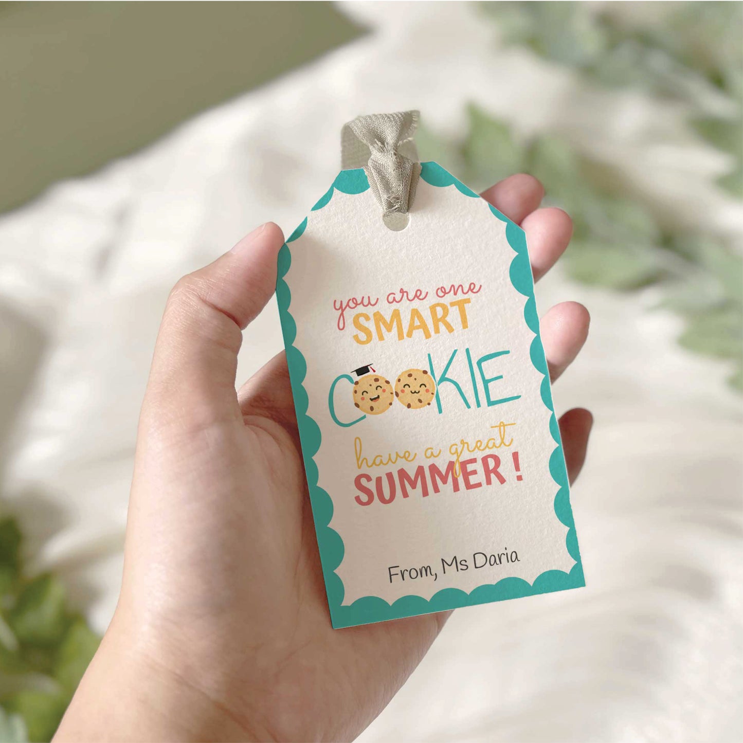 You Are One Smart Cookie Gift Tag Printable | Editable Teacher Name