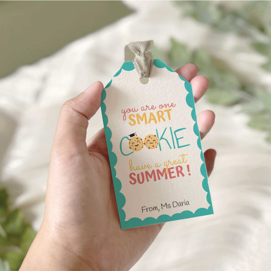 You Are One Smart Cookie Gift Tag Printable | Editable Teacher Name