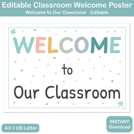 editable classroom welcome poster printable for back to school decor