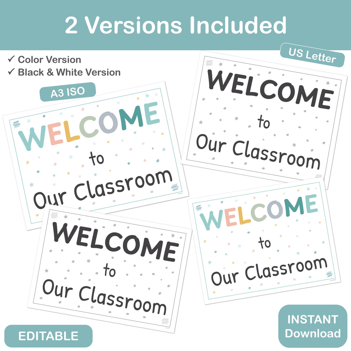 printable classroom door sign for teachers and homeschool spaces