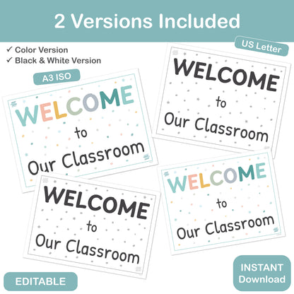 printable classroom door sign for teachers and homeschool spaces