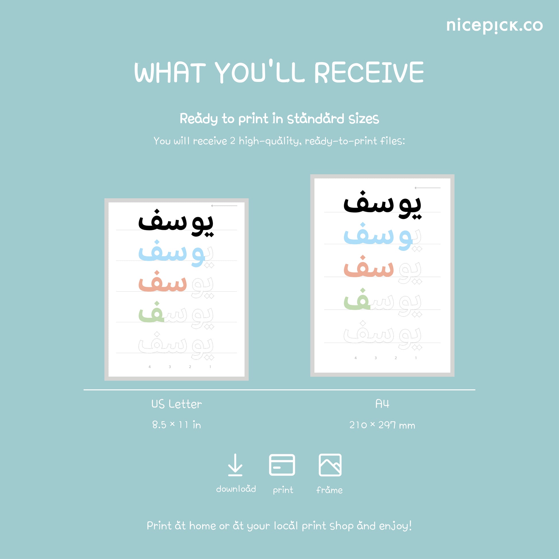 custom arabic name printable worksheet for kids learning arabic writing practice pdf
