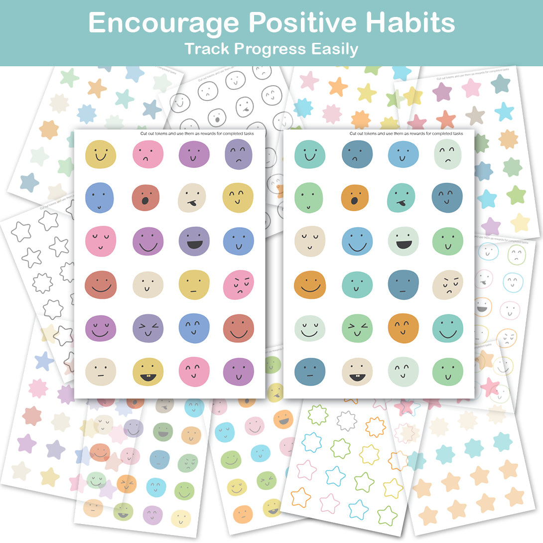 printable reward tokens for kids routine and behavior tracking