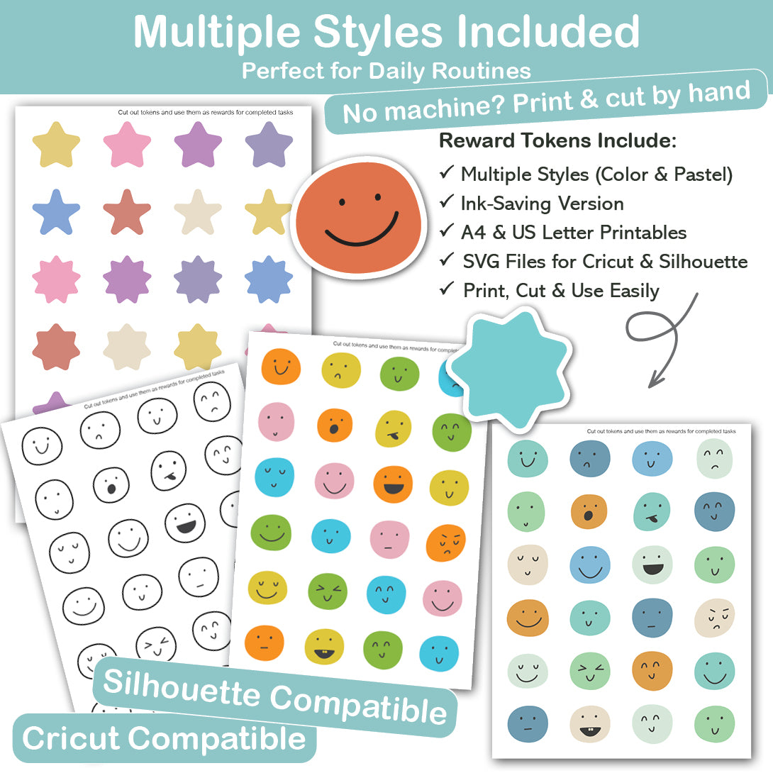 behavior reward tokens for kids routine
