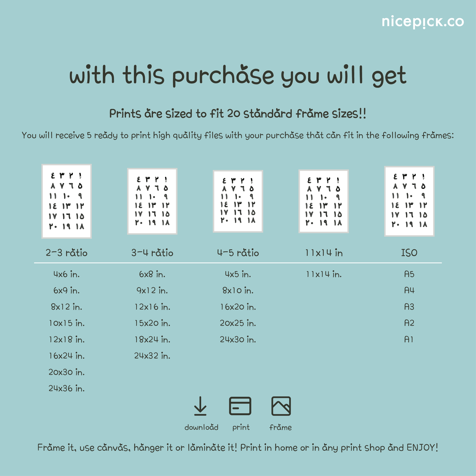 Arabic Numbers Poster in grey and white – soft minimalist digital artwork for nurseries and classrooms.