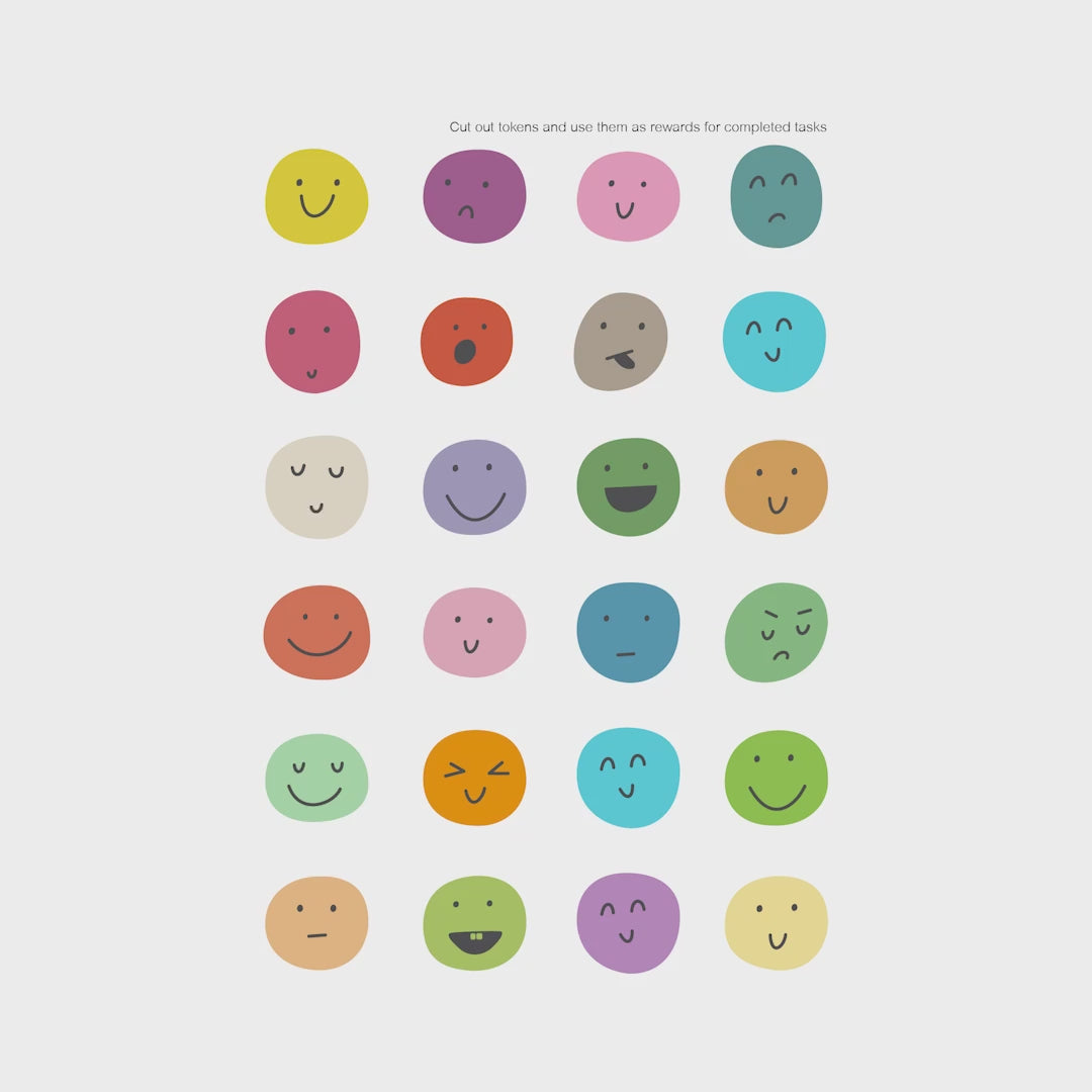 kids reward tokens printable and svg