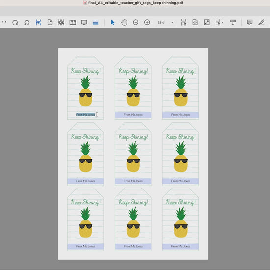 end of year keep shining student gift tag printable for teachers and classroom gifts