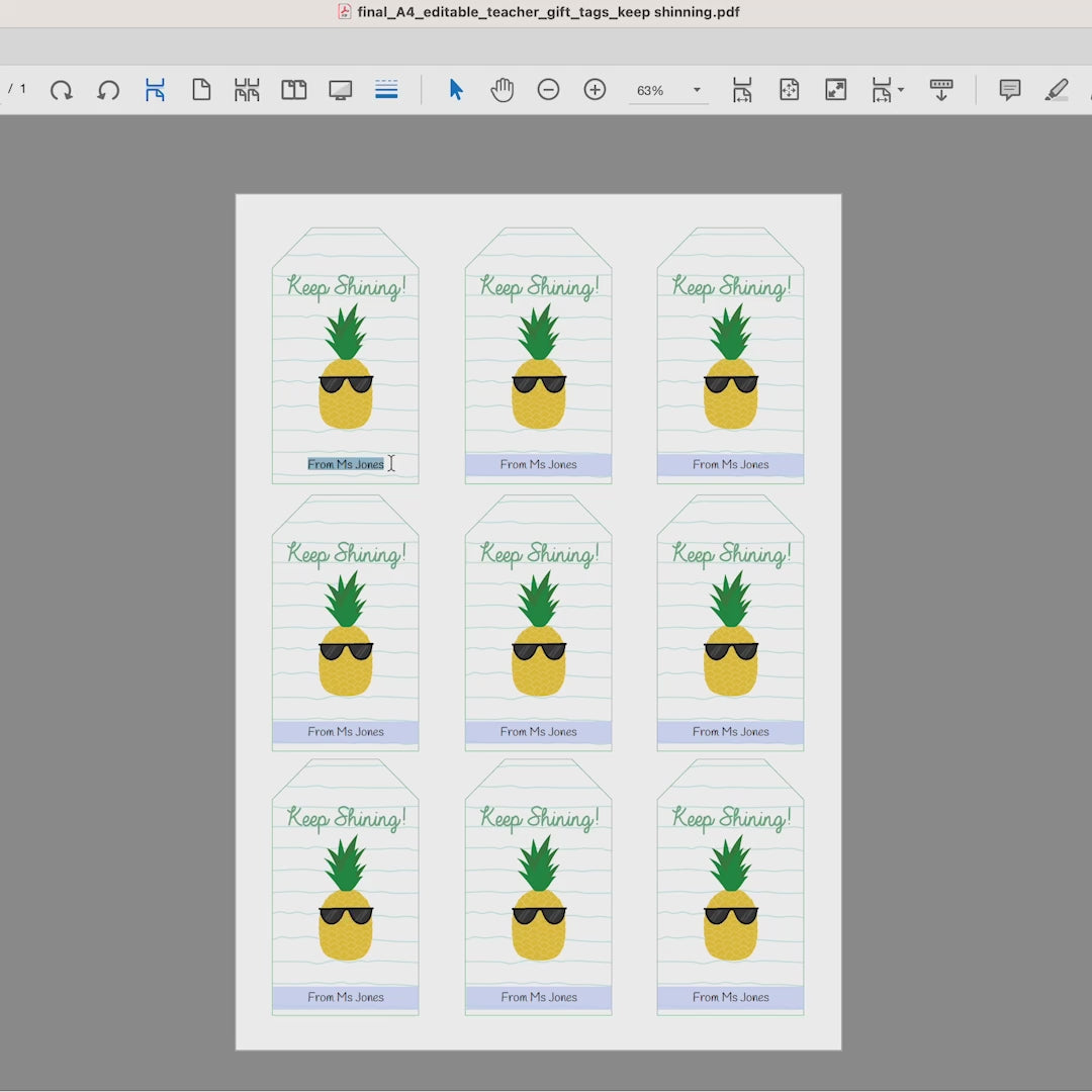 end of year keep shining student gift tag printable for teachers and classroom gifts