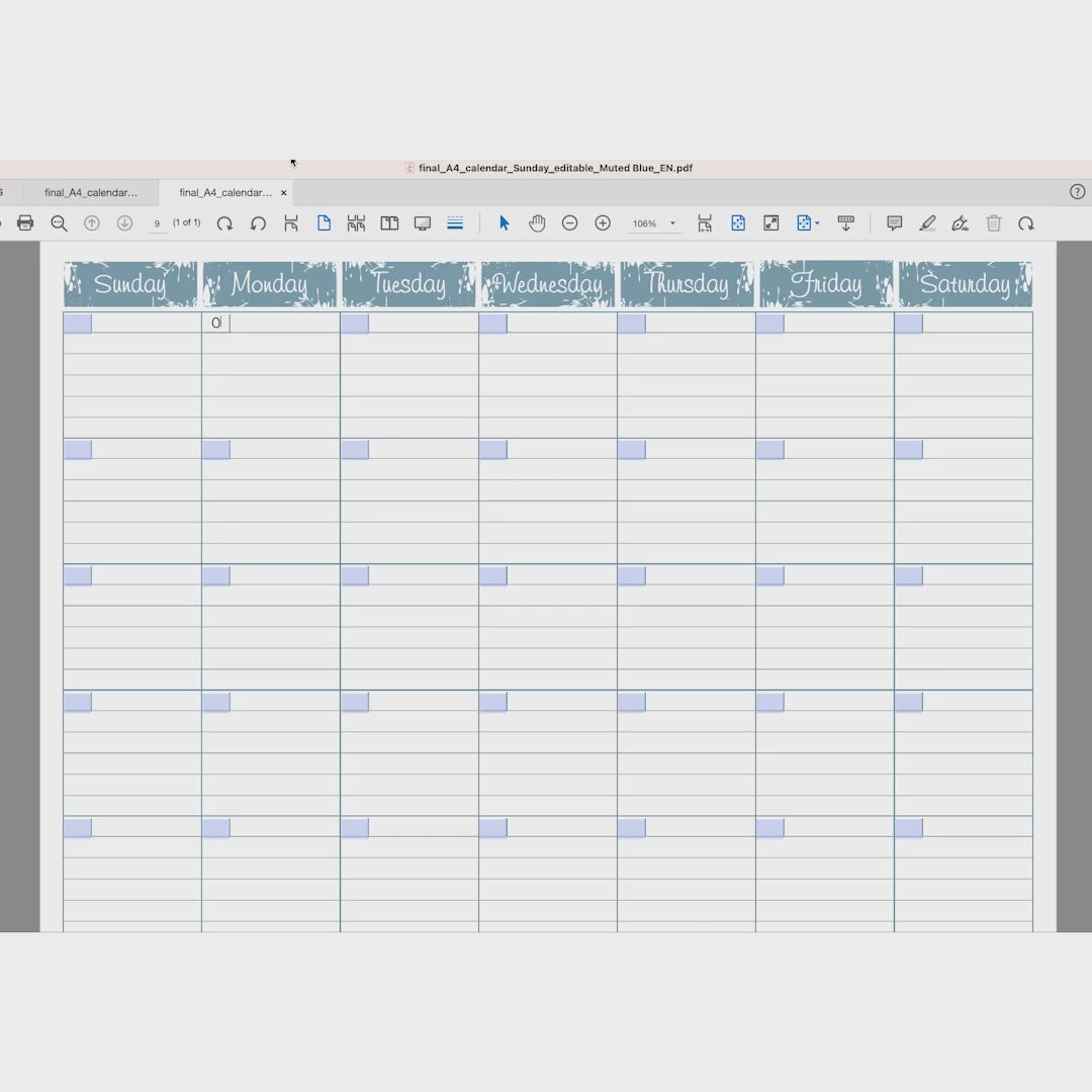 bright and neutral printable calendar bundle with editable numbers